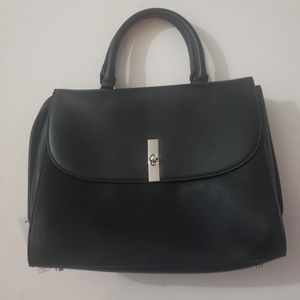 Chelsea28 Faux Leather Satchel Handbag Black
